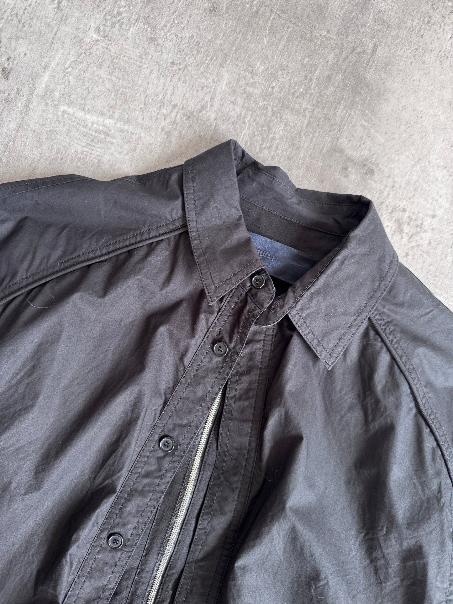 JUUN. J Layered Black Harrington Jacket