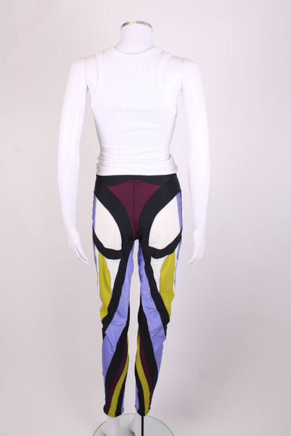 Mugler Block Colour Leggings Multi Coloured 12 | Medium, Red