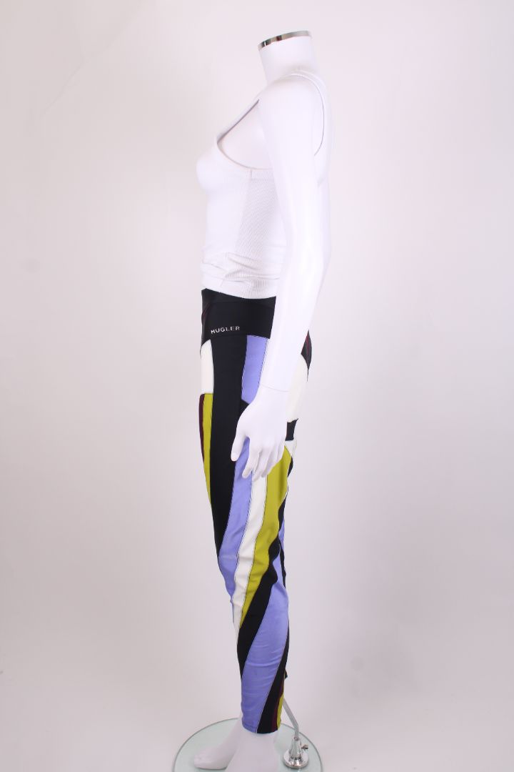 Mugler Block Colour Leggings Multi Coloured 12 | Medium, Red