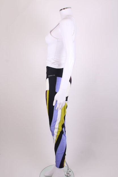 Mugler Block Colour Leggings Multi Coloured 12 | Medium, Red