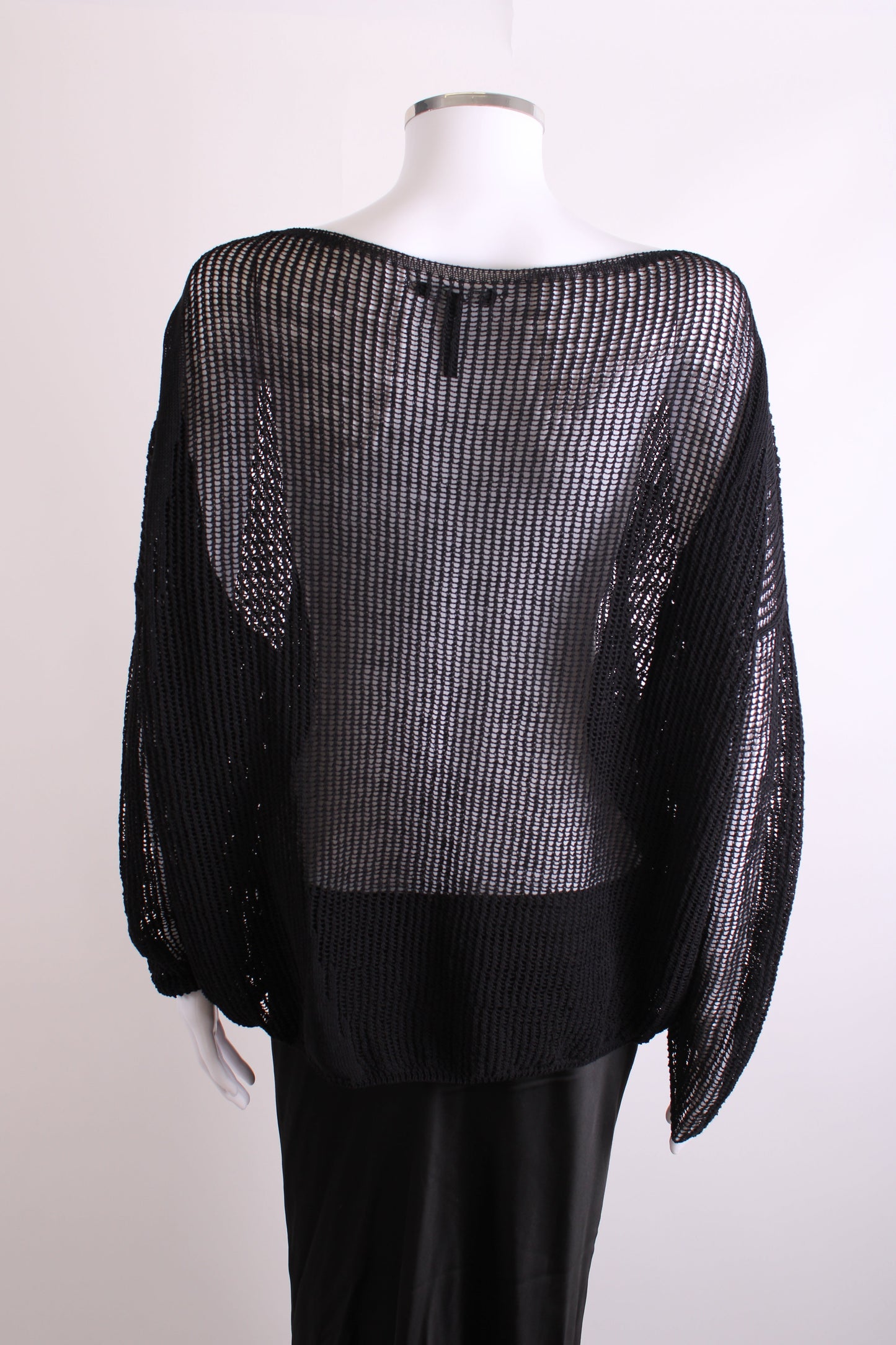 Sarah Pacini L/S Open Knit Jumper Black O/S | O/S, Black