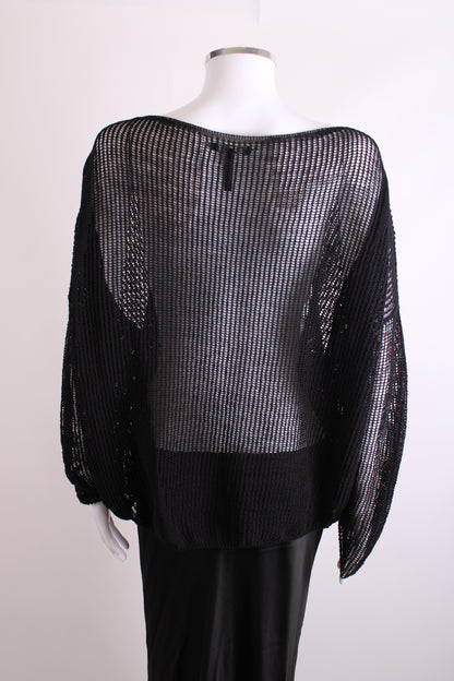 Sarah Pacini L/S Open Knit Jumper Black O/S | O/S, Black