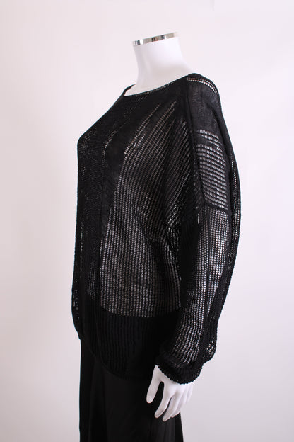 Sarah Pacini L/S Open Knit Jumper Black O/S | O/S, Black