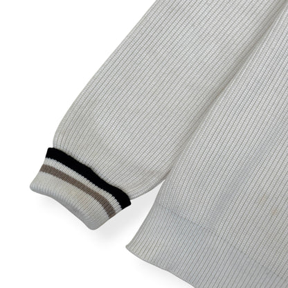 LOUIS VUITTON SIGNATURE LOGO V-NECK KNIT PULLOVER WHITE XL | XL, White