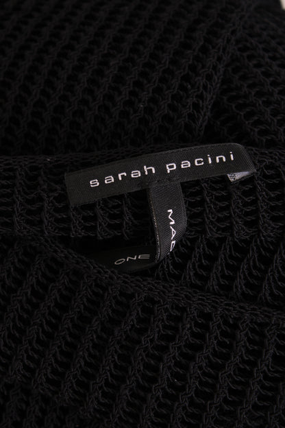Sarah Pacini L/S Open Knit Jumper Black O/S | O/S, Black