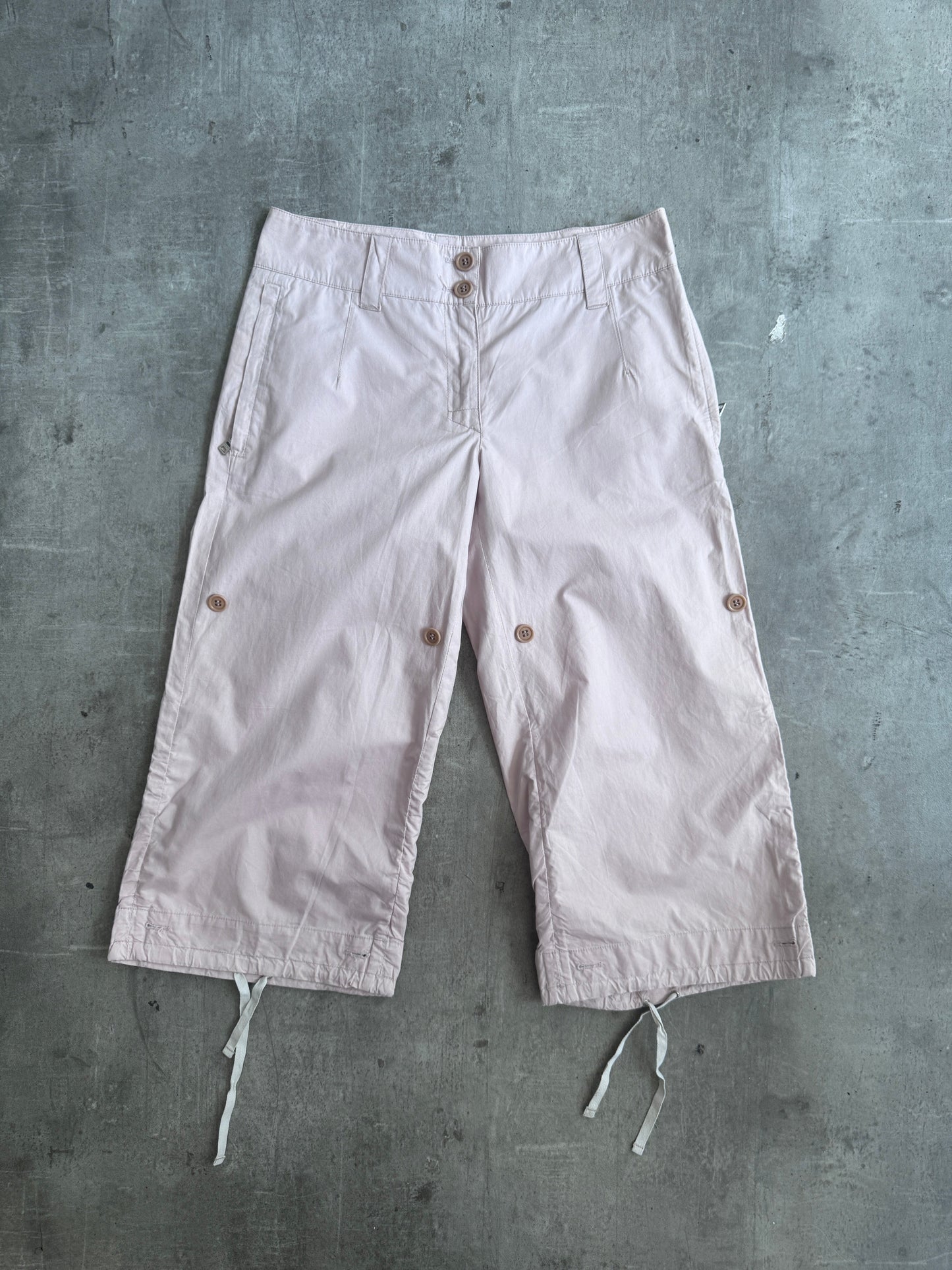 Prada Baby Pink Cargo Adjustable Capris | UK8, Multicoloured
