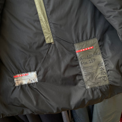 Prada Sport Khaki FW99 Runway Packable Nylon Hooded Gilet Vest | Large, Khaki