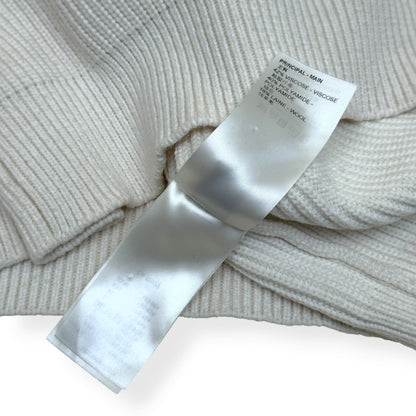 LOUIS VUITTON SIGNATURE LOGO V-NECK KNIT PULLOVER WHITE XL | XL, White