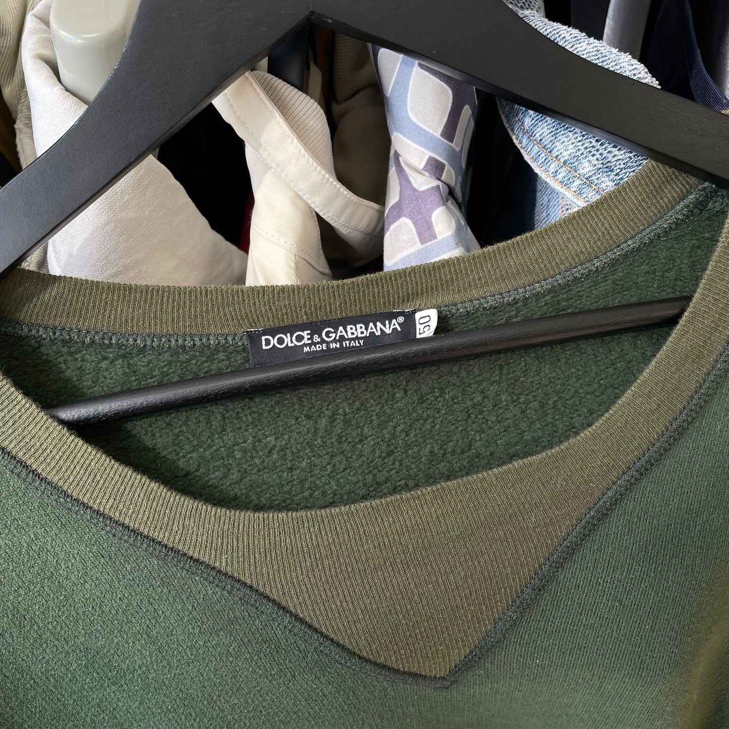 Dolce&Gabbana Khaki 00s Two-Tone Athletic Sweathshirt | Large, Khaki