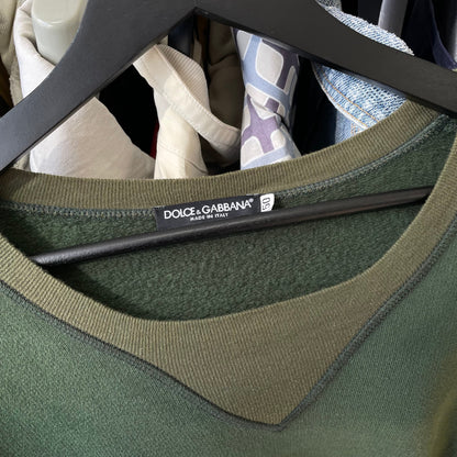 Dolce&Gabbana Khaki 00s Two-Tone Athletic Sweathshirt | Large, Khaki