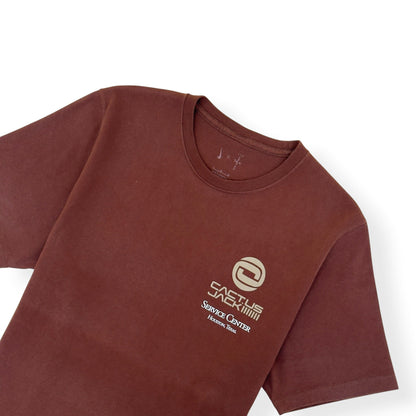 NIKE X TRAVIS SCOTT CACTUS JACK SERVICE CENTER HOUSTON T-SHIRT BROWN L | Large, Brown