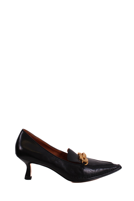 Tory Burch Chain Detail Heels Black 5 | O/S, Black