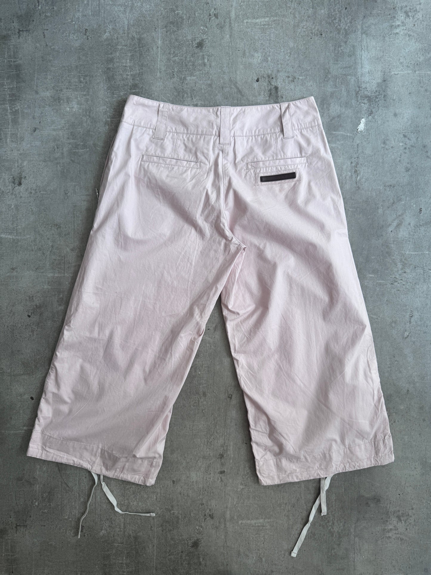 Prada Baby Pink Cargo Adjustable Capris | UK8, Multicoloured