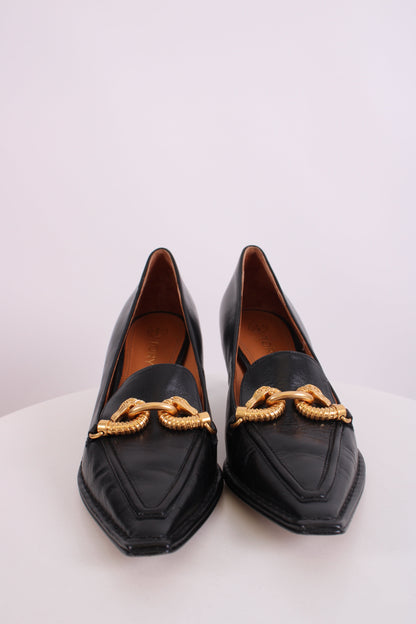 Tory Burch Chain Detail Heels Black 5 | O/S, Black