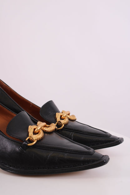 Tory Burch Chain Detail Heels Black 5 | O/S, Black
