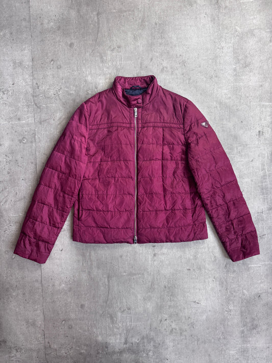 Prada Burgundy Quilted Down Feather Dual Zip Puffer Jacket