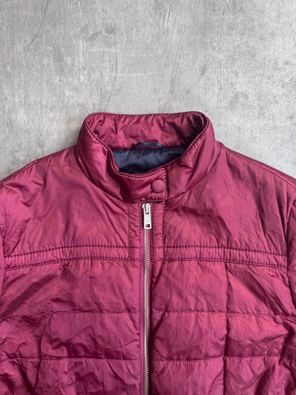 Prada Burgundy Quilted Down Feather Dual Zip Puffer Jacket