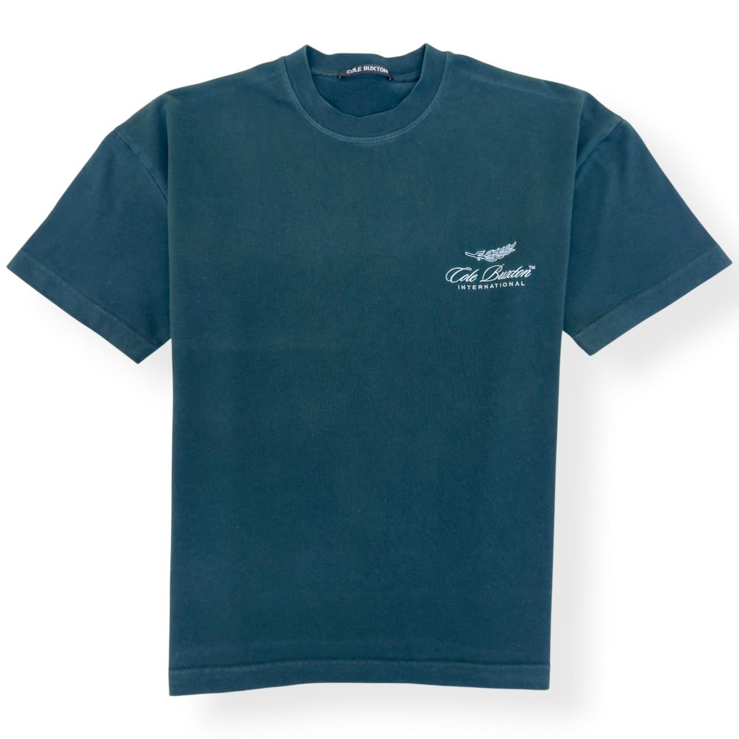 COLE BUXTON OVERSIZED INTERNATIONAL LOGO T-SHIRT GREEN XS | XS, Green