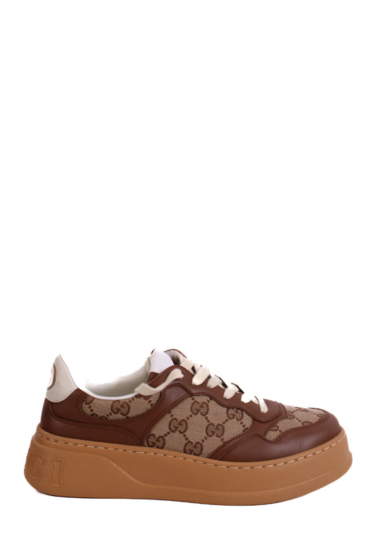 Gucci GG Canvas Low Top Trainers Beige/ Brown 38 | O/S, Beige