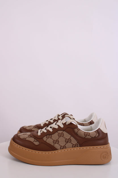 Gucci GG Canvas Low Top Trainers Beige/ Brown 38 | O/S, Beige