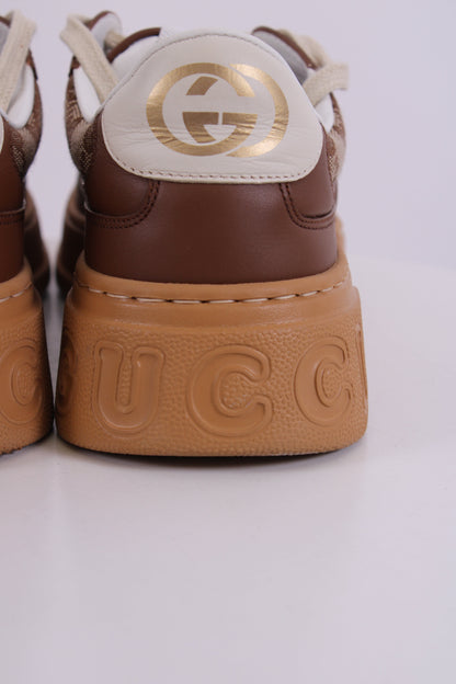 Gucci GG Canvas Low Top Trainers Beige/ Brown 38 | O/S, Beige