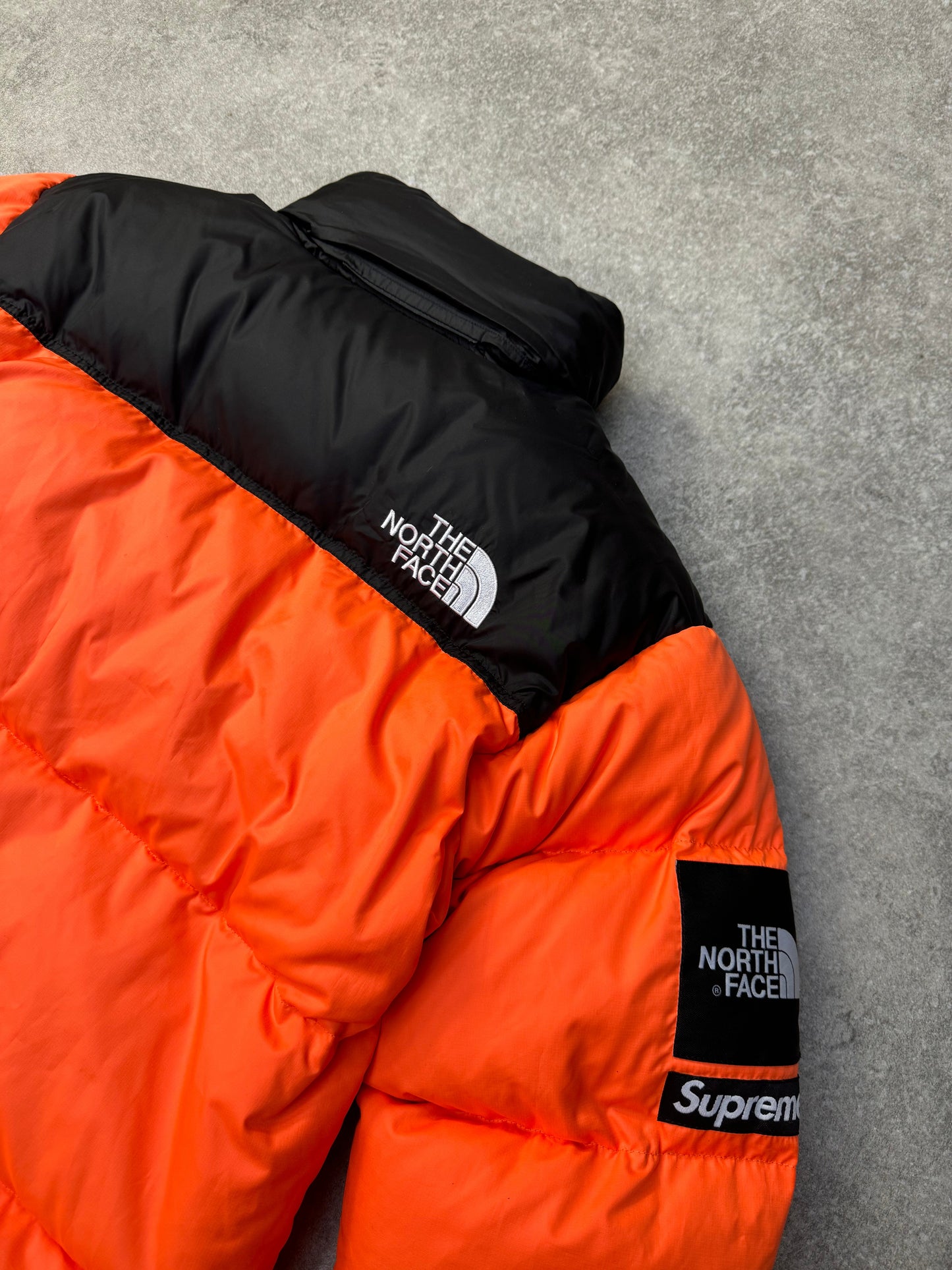 2016 Supreme x The North Face Nuptse Power Orange Puffer Down Jacket