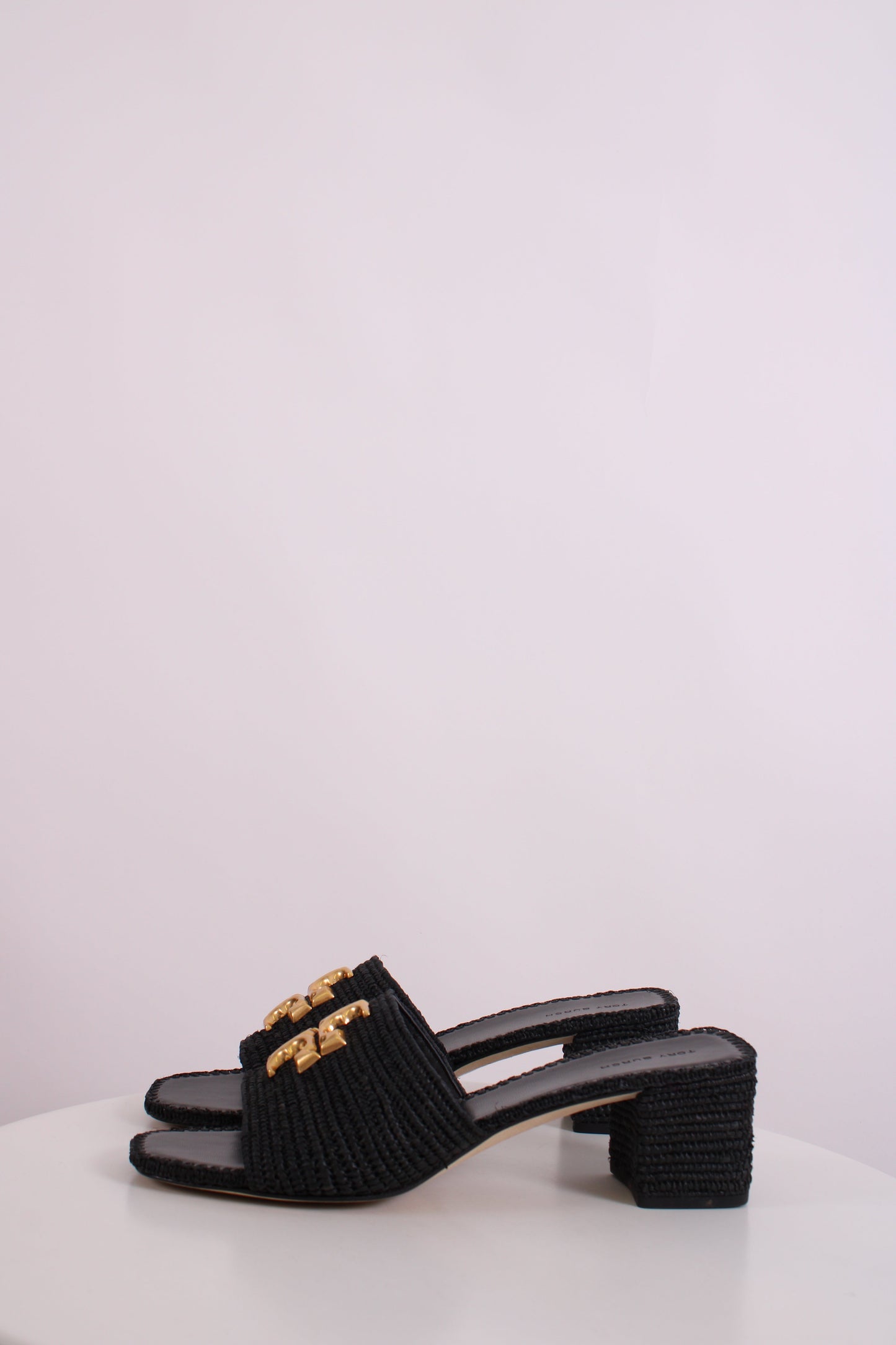 Tory Burch Eleanor Raffia Sandal Black 7 | O/S, Black