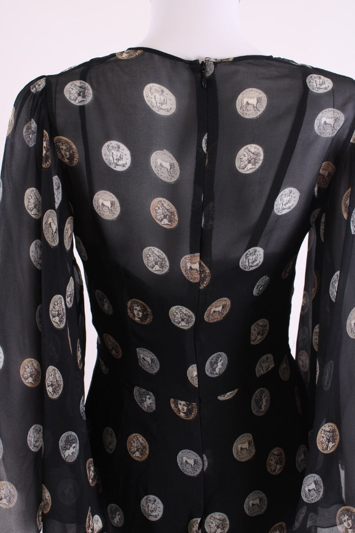 Dolce & Gabbana S/S Coin Print Dress Black/ Gold IT 44 | Default Title, Black