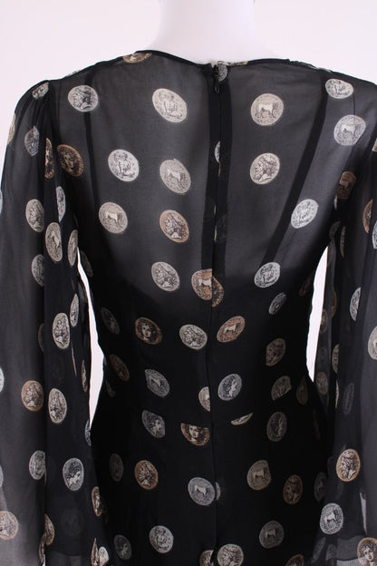 Dolce & Gabbana S/S Coin Print Dress Black/ Gold IT 44 | Default Title, Black