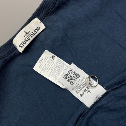 Stone Island Long Sleeve Contrast Blue Tee | Large, Blue