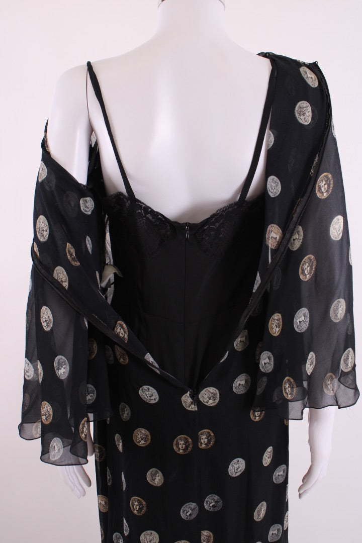 Dolce & Gabbana S/S Coin Print Dress Black/ Gold IT 44 | Default Title, Black