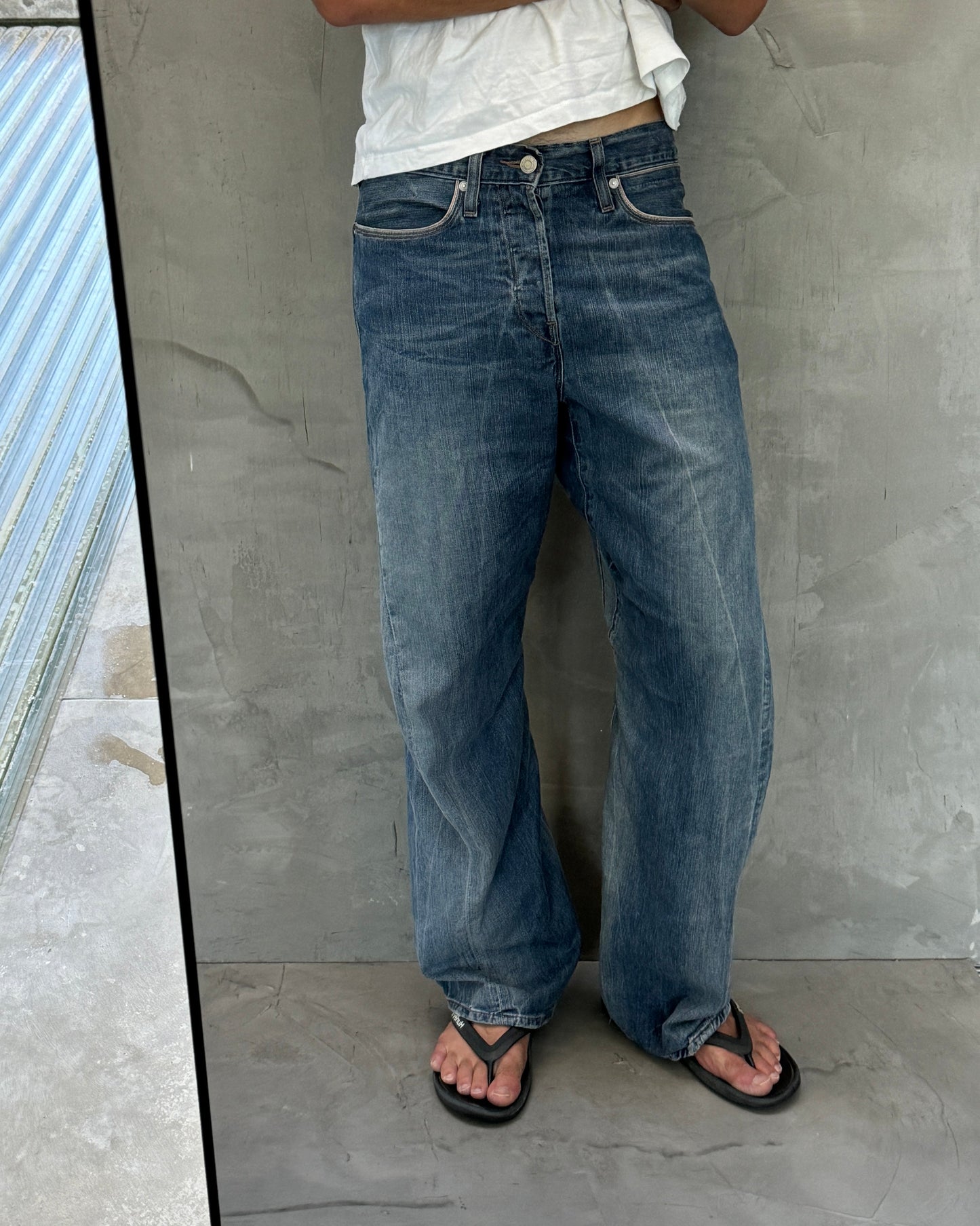 Levi’s Engineered Twisted Denim Jeans with Cinch Back Buckle