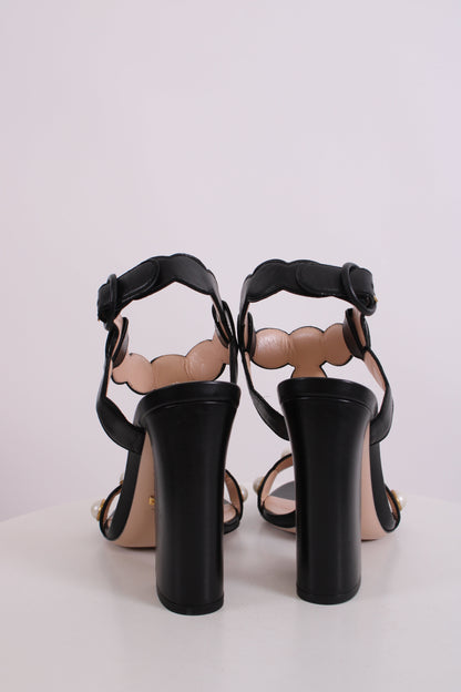 Gucci Faux Pearl Embellished Heels Black 38 | O/S, Black