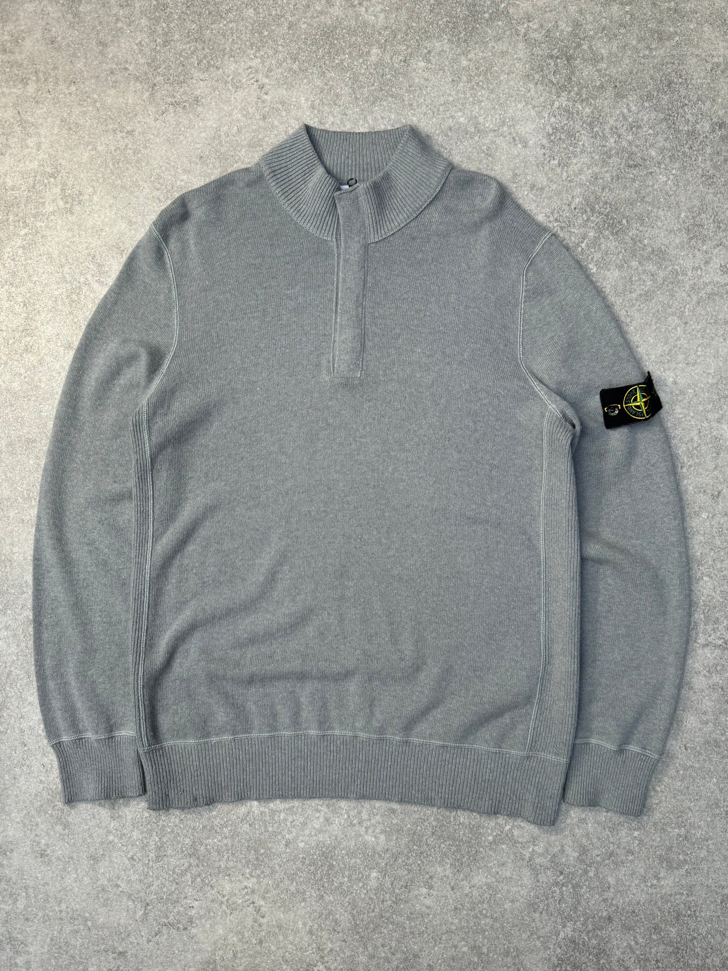 A/W 2015 Stone Island Grey Quarter-Zip Knit