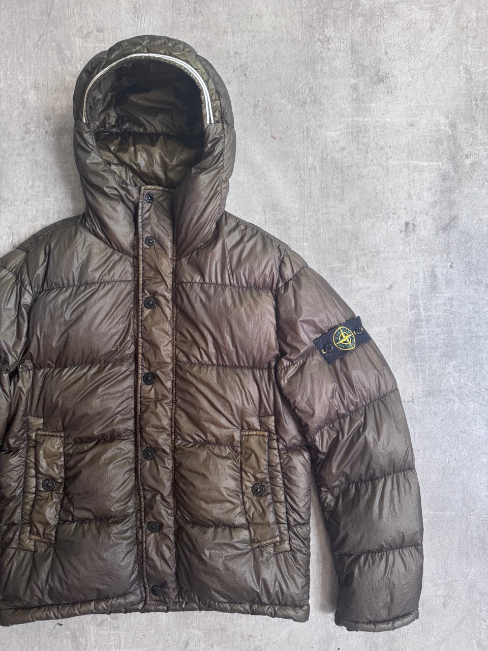 A/W 2013 Stone Island Brown Hooded Puffer Jacket