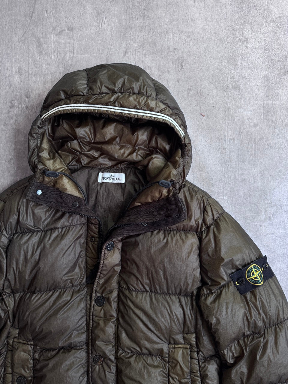 A/W 2013 Stone Island Brown Hooded Puffer Jacket