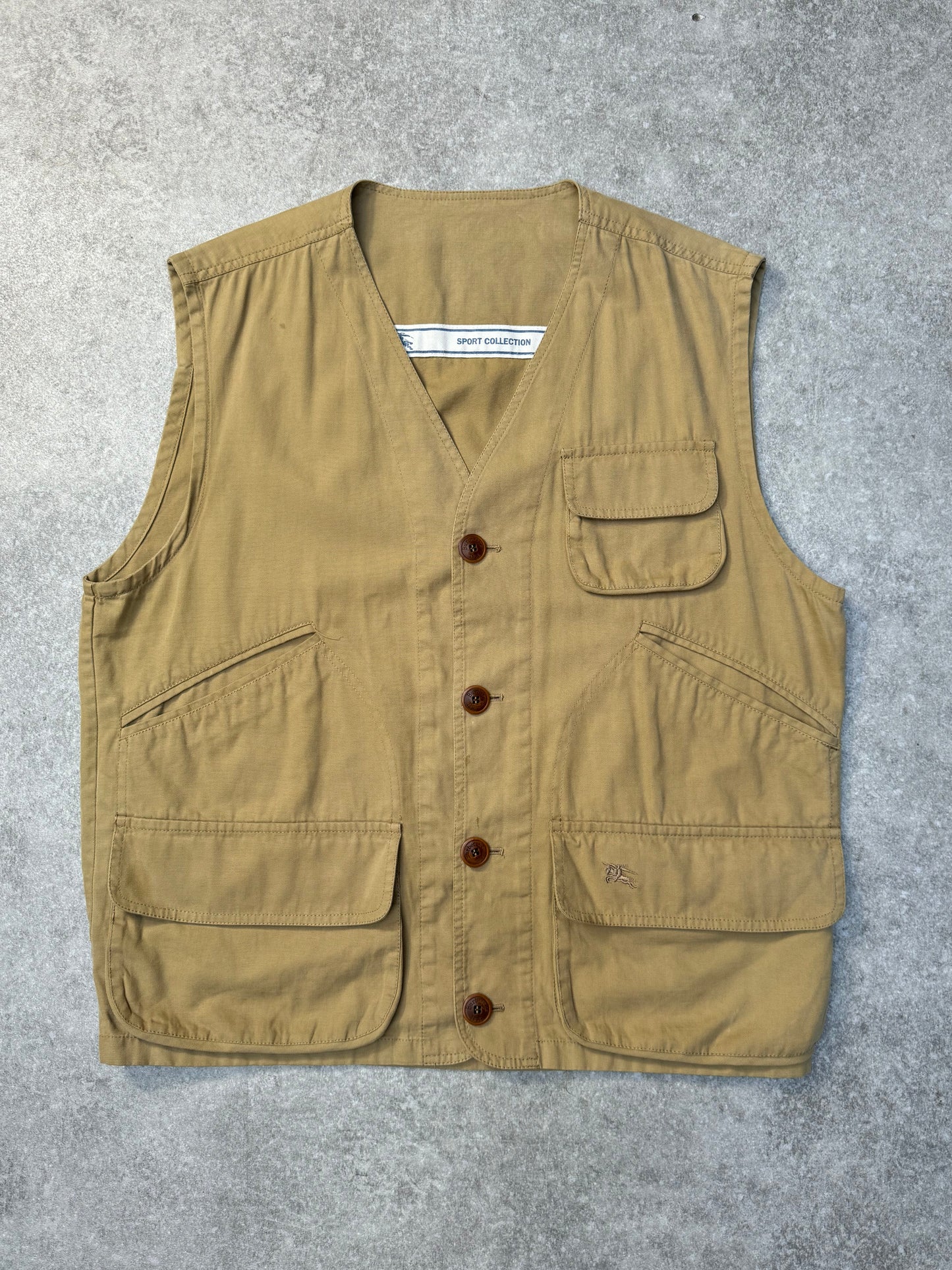 Burberry Sport Collection Beige Multipocket Utility Waistcoat