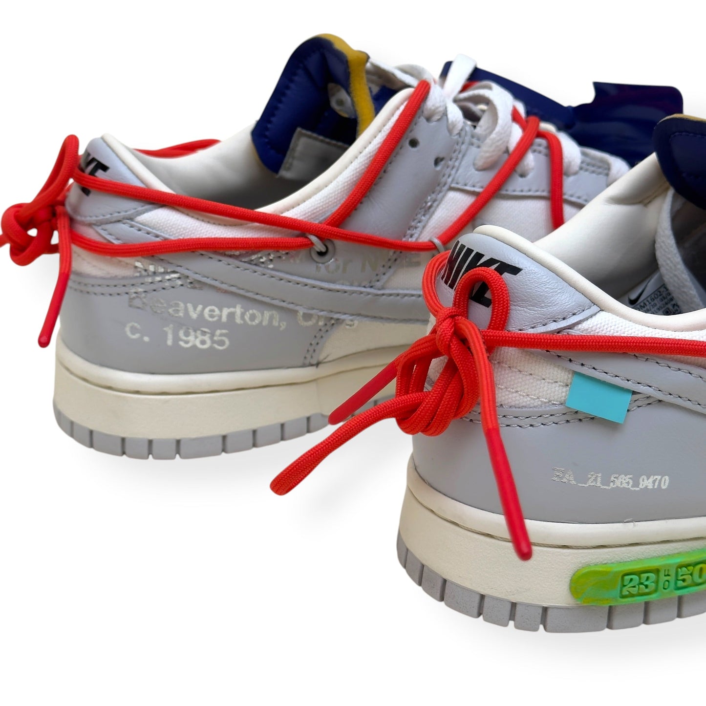 NIKE X OFF-WHITE DUNK LOW TOP SNEAKER 'LOT 23 OF 50' UK8 | UK 8, White
