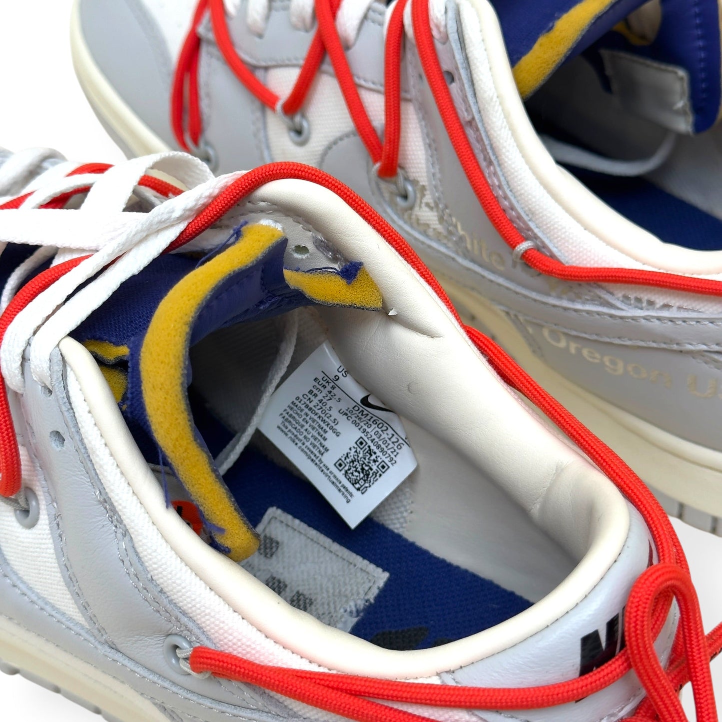 NIKE X OFF-WHITE DUNK LOW TOP SNEAKER 'LOT 23 OF 50' UK8 | UK 8, White