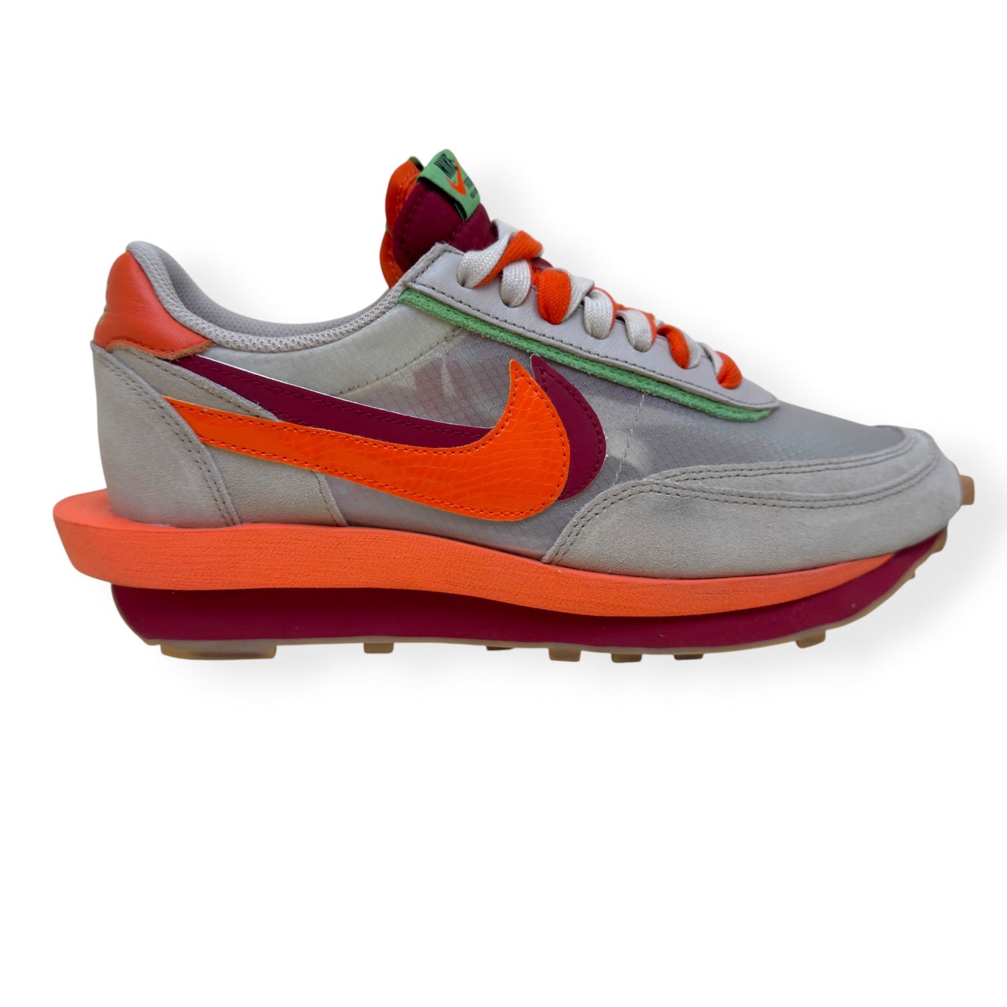 NIKE X SACAI X CLOT LDWAFFLE SNEAKER NET ORANGE BLAZE UK8 | UK 8, Orange