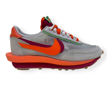 NIKE X SACAI X CLOT LDWAFFLE SNEAKER NET ORANGE BLAZE UK8 | UK 8, Orange