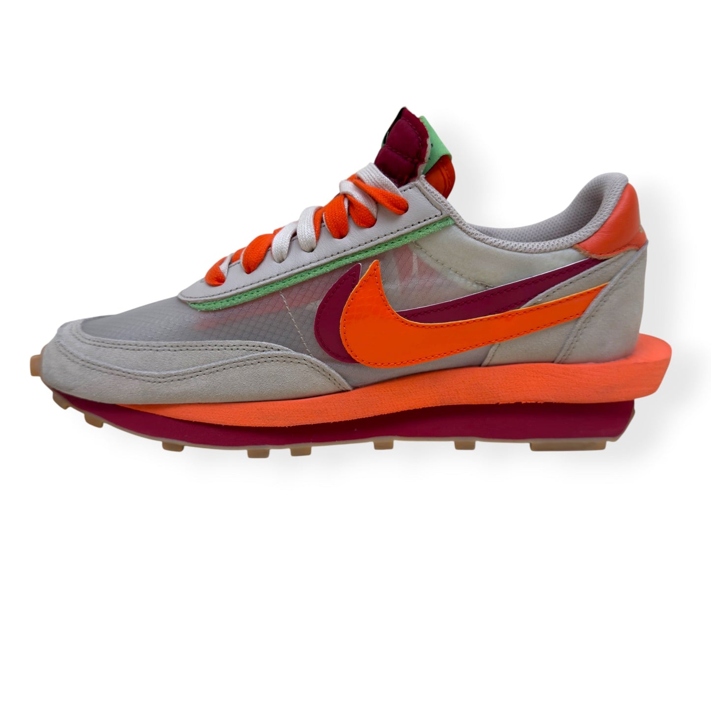 NIKE X SACAI X CLOT LDWAFFLE SNEAKER NET ORANGE BLAZE UK8 | UK 8, Orange