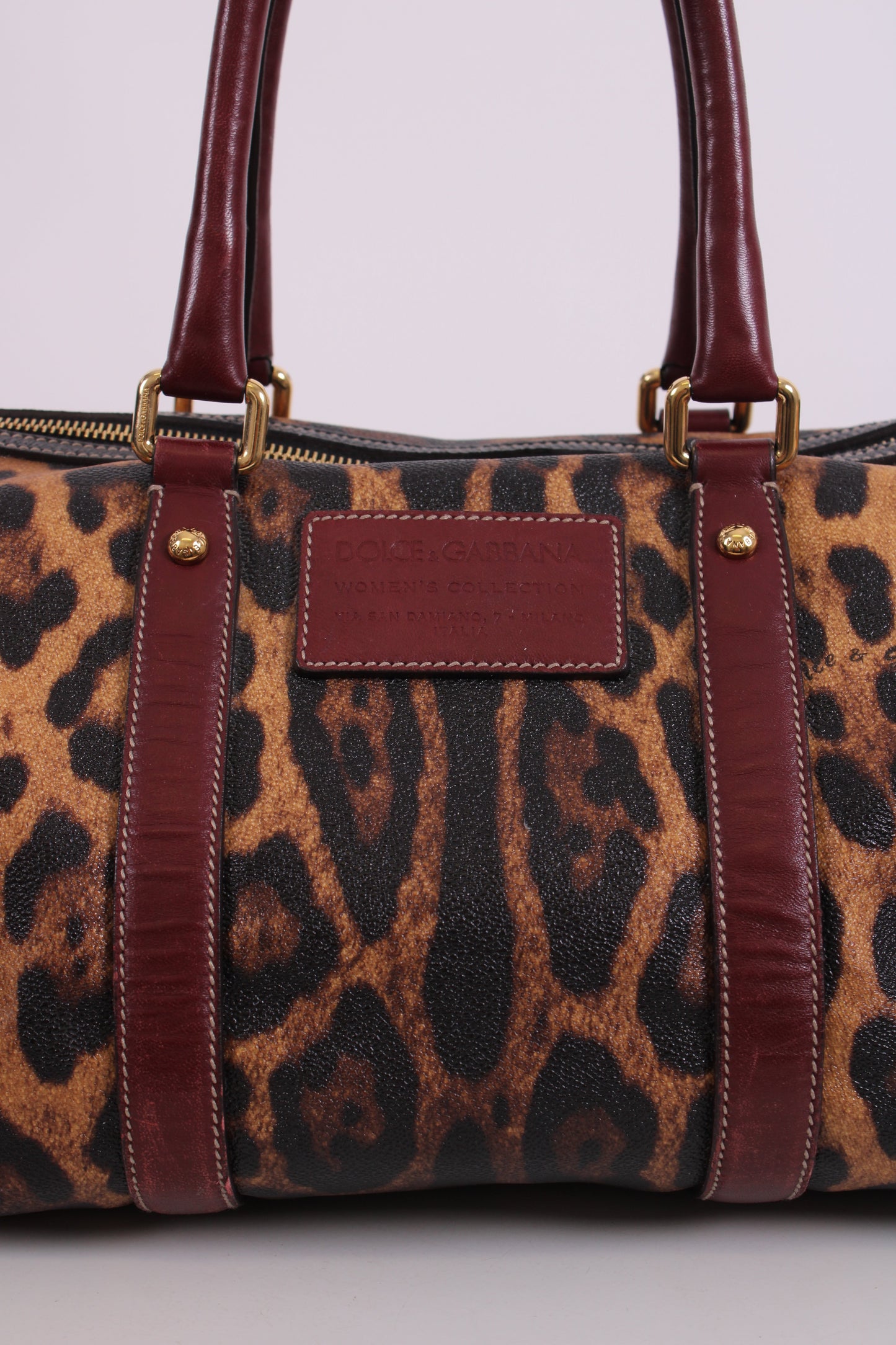 Dolce & Gabbana Miss Escape Bowling Bag Leopard Print | O/S, Red