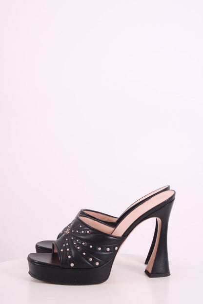 Gucci GG Studded Mule Heels Black 39 | DEFAULT TITLE, Black