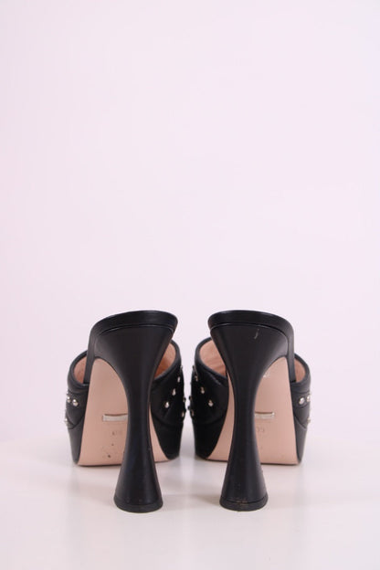 Gucci GG Studded Mule Heels Black 39 | DEFAULT TITLE, Black