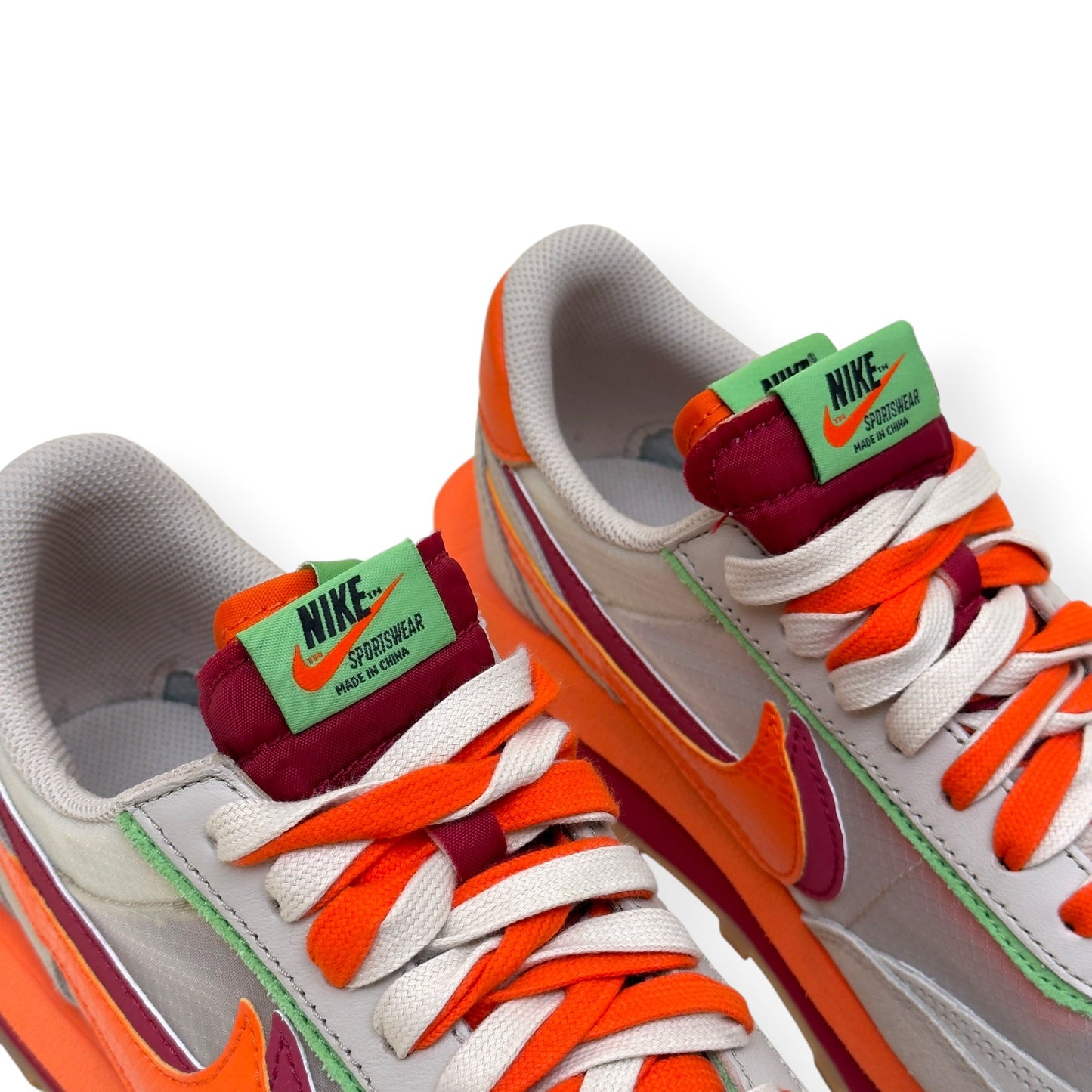 NIKE X SACAI X CLOT LDWAFFLE SNEAKER NET ORANGE BLAZE UK8 | UK 8, Orange