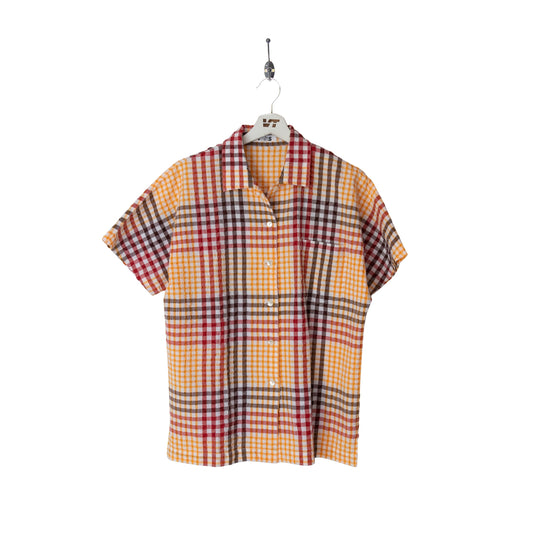 1980s Issey Miyake Sport Crinkle Checked Button Up Shirt
