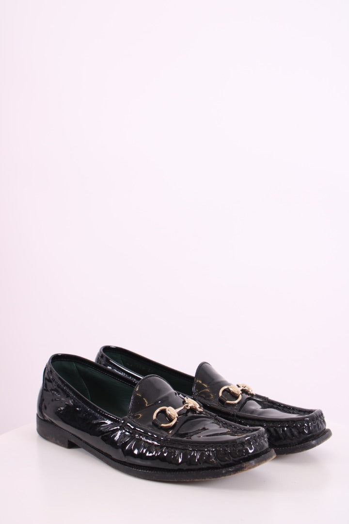 Gucci Patent Horsebit Loafers Black 41 | DEFAULT TITLE, Black