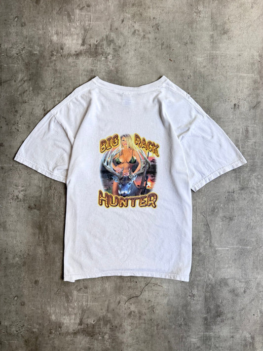 00s 'Big Rack Hunter' White Graphic Tee