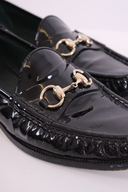 Gucci Patent Horsebit Loafers Black 41 | DEFAULT TITLE, Black